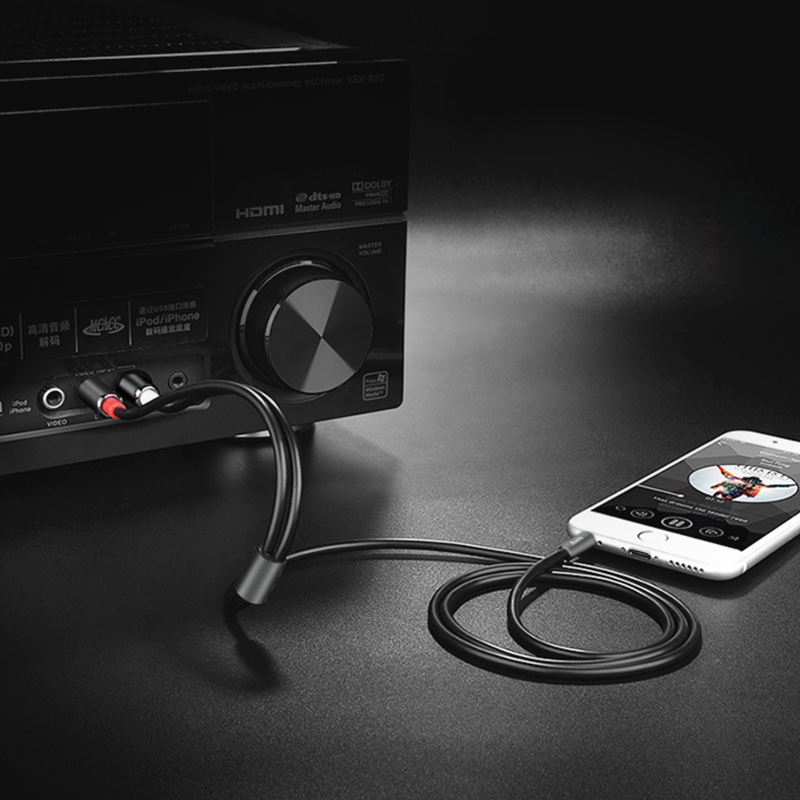 Аудио-кабель HOCO UPA10 AUX Jack 3.5 - 2RCA тюльпаны 1.5м серый металик Аудио-кабель HOCO UPA10 AUX Jack 3.5 - 2RCA тюльпаны 1.5м серый металик