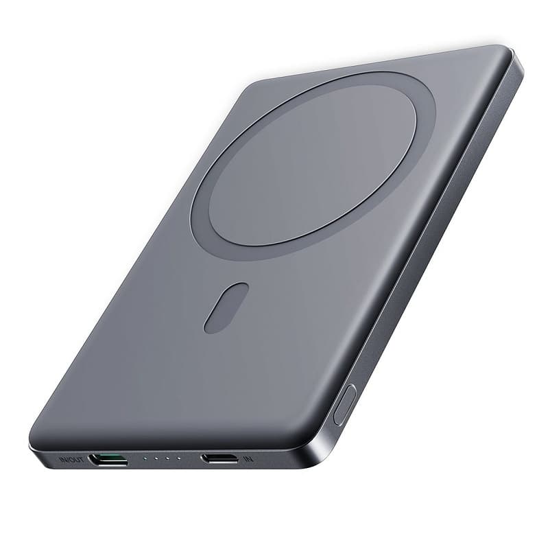 фото Внешний аккумулятор повербанк Power bank Joyroom JR-PBM08 Ultra-Slim 5000mAh PD 20W с магнитом для magsafe темно-серый