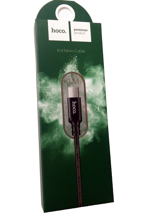 Кабель для зарядки Micro USB HOCO X14 1м плетеный черный
