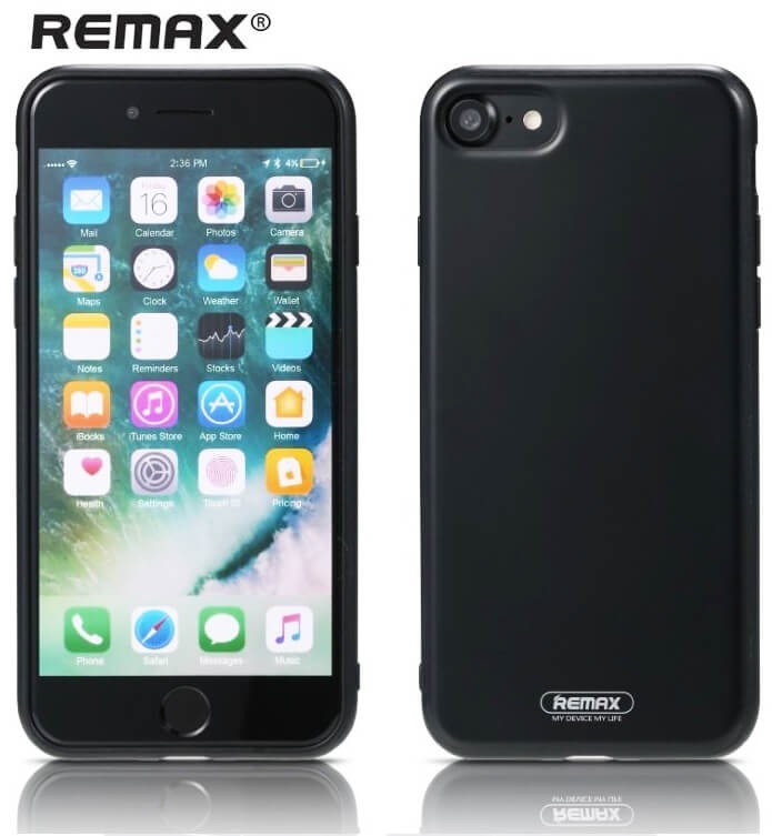 фото Чехол накладка для iphone 7/8 Plus (5.5) Remax Jet силикон глянцевый черная