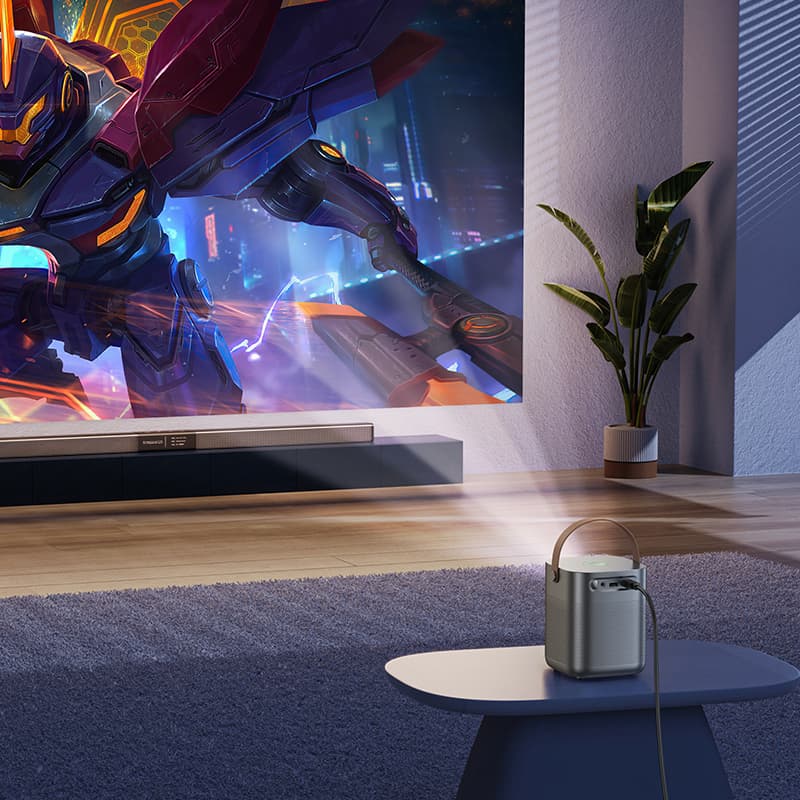 Проектор HOCO DT4 Smart projector 2.69d 720P WiFi 2.4+5G BT5.1 (Android version) серый металл