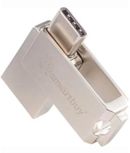 Флеш-накопитель Smartbuy MC25 Metal Dual Type-C/Type-A серебро 128Gb