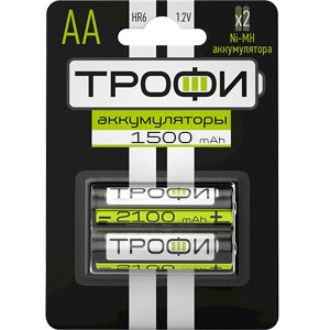 Батарейка аккумуляторная Трофи HR6-2BL 1500mAh Green Power никель-металлгидридный