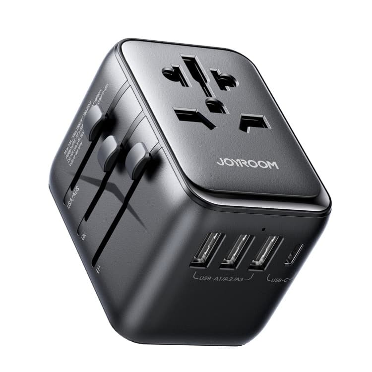 фото Универсальное зарядное устройство адаптер Joyroom JR-TCW01 17W EU/US/JP/AU/UK Type-C USB-C+3USB 10A черный