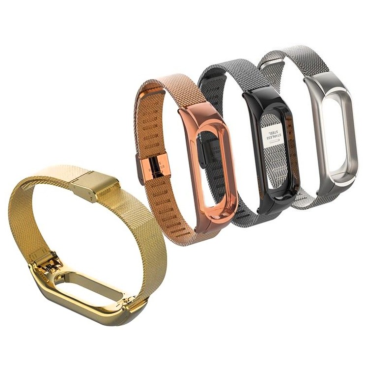 Ремешок для Mi Band 3 CBXM322 сетчатый с застежкой Rose gold