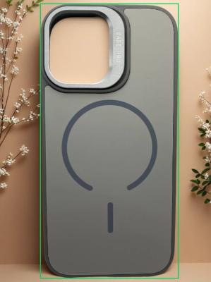 Чехол накладка для iphone 17 Pro (6.3) силикон+пластик с магнитом для magsafe с подставкой держателем серая