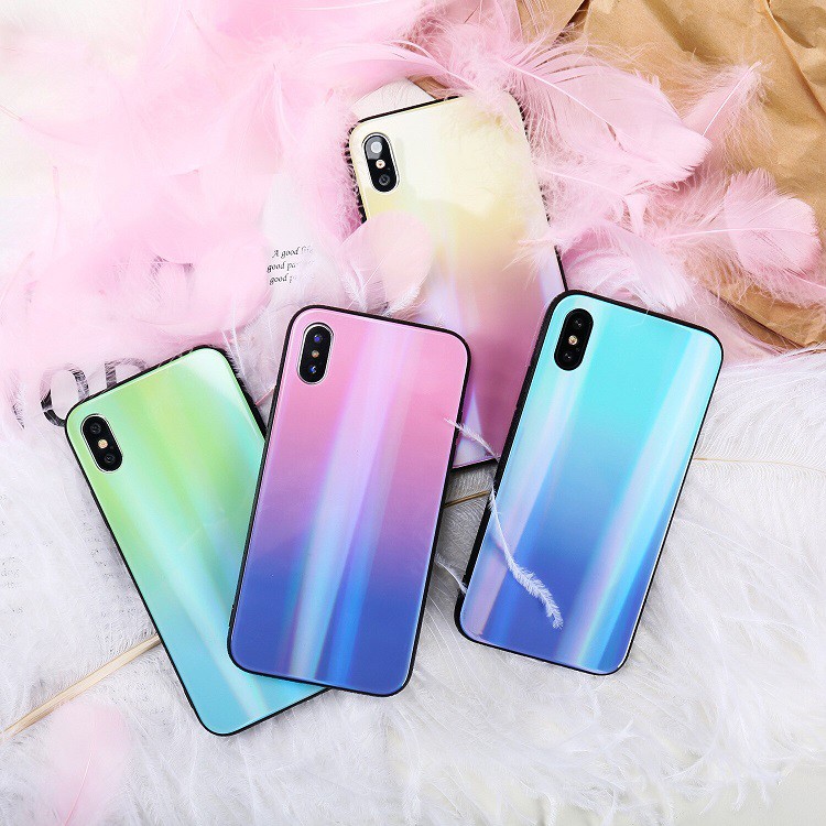 фото Чехол накладка для Xiaomi Redmi 6A силикон+пластик градиент зеленый