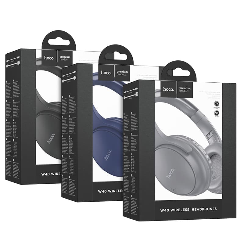 фото Наушники беспроводные накладные HOCO W40 серые