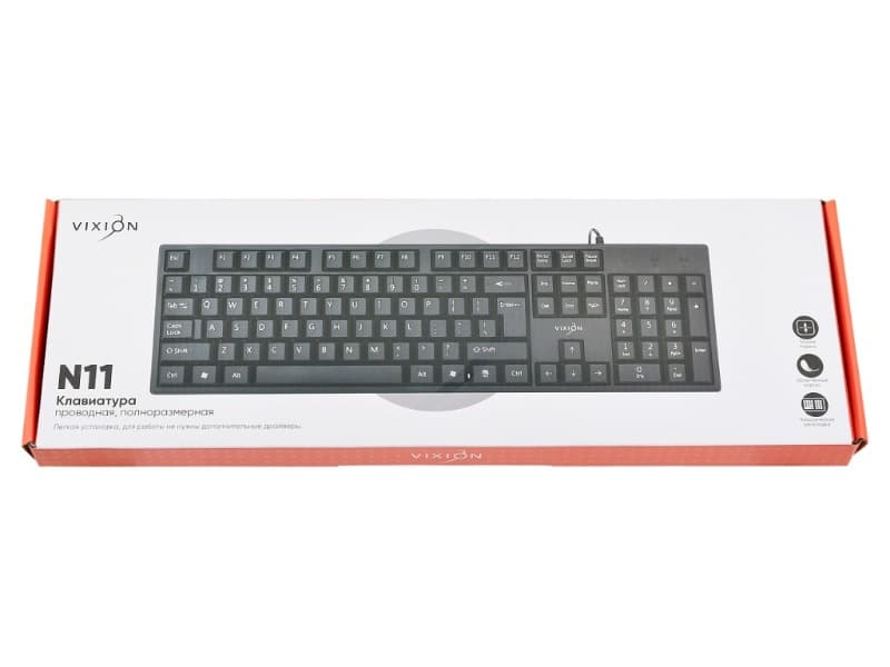 Клавиатура проводная VIXION N11 черная