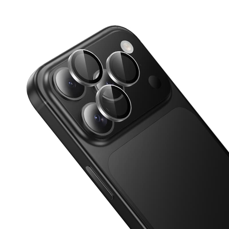 фото Защитное стекло на камеру для iphone 17 Pro (6.3)/17 Pro Max (6.9) HOCO V13 3D с металлической рамкой темно-серое