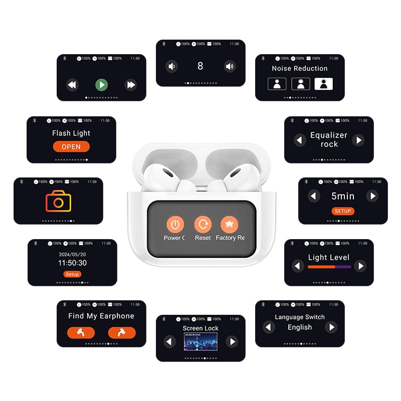 фото Наушники беспроводные Borofone BW76 Brocade с сенсорным экраном белые