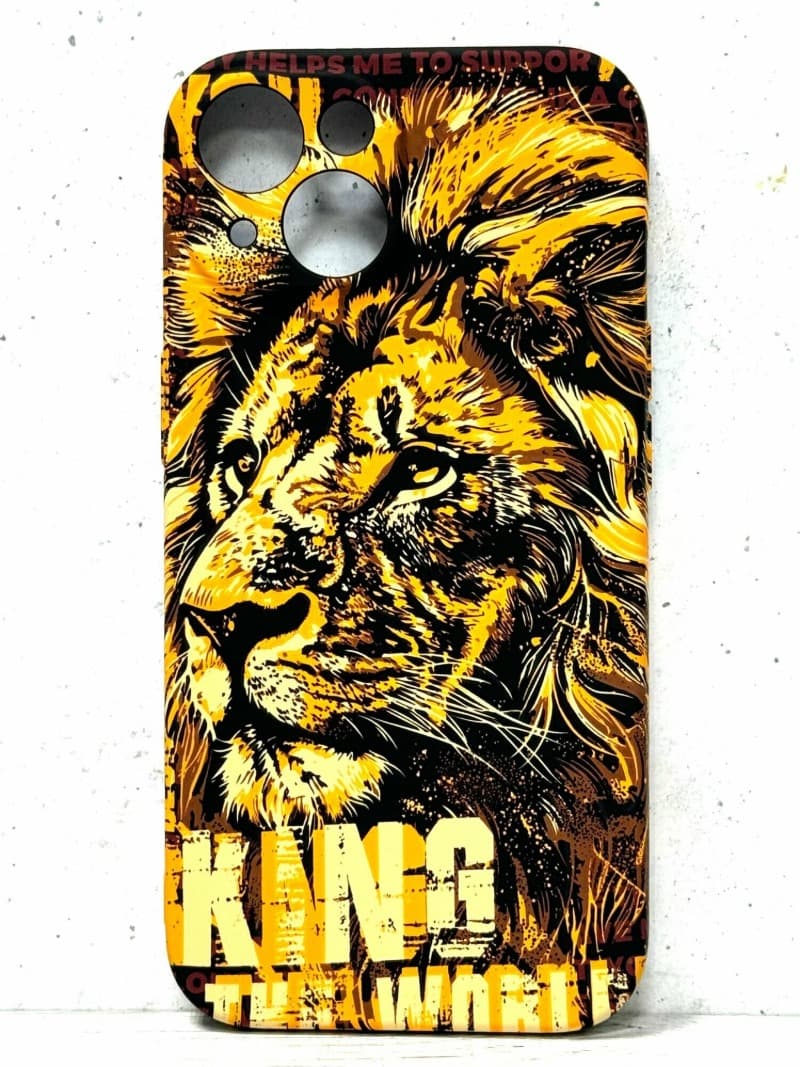 фото Чехол накладка для iphone 15 Pro Max (6.7) LUXO рыжий лев силикон с защитой камеры флуоресцентный