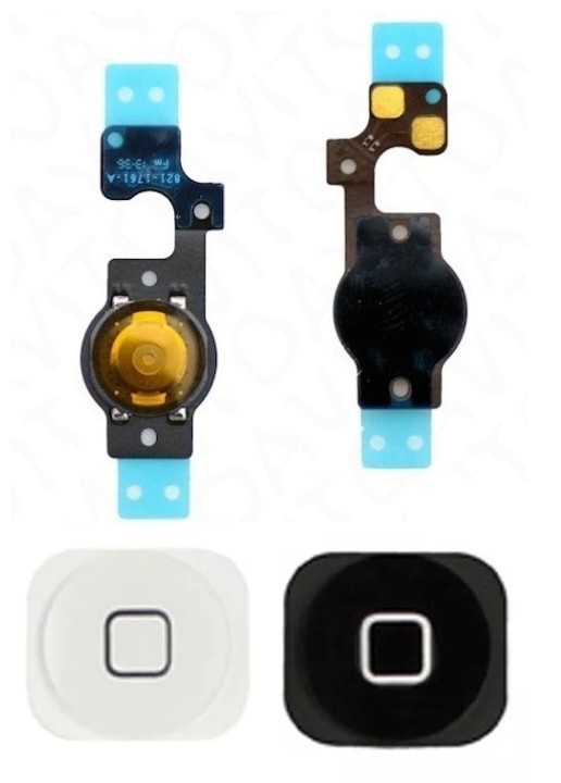 Шлейф для iphone 5C на кнопку Home черный комплект белый