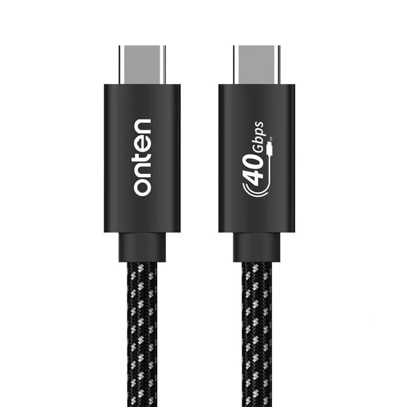 Кабель для зарядки Type-C to Type-C Onten OTN-CC202 Thunderbolt 4 USB4 PD 100W 5A/20V 40Gbps 1м черно-белый