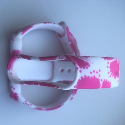 Ремешок для Mi Band 3/Mi Band 4 розовые цветы на белом