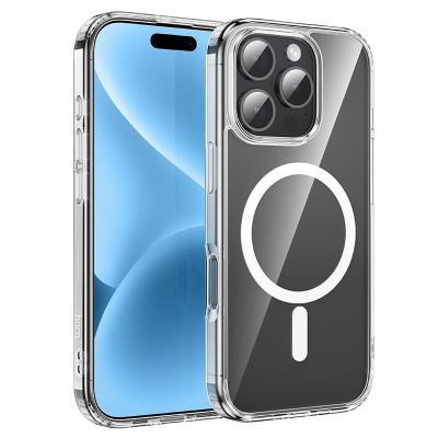 Чехол накладка для iphone 17 Air (6.6) HOCO Magnetic защита углов силикон с магнитом для magsafe прозрачная