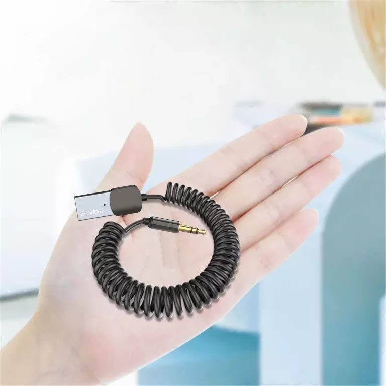 фото Блютуз aux FM трансмиттер bluetooth адаптер ресивер Ealdom ET-M64 черный