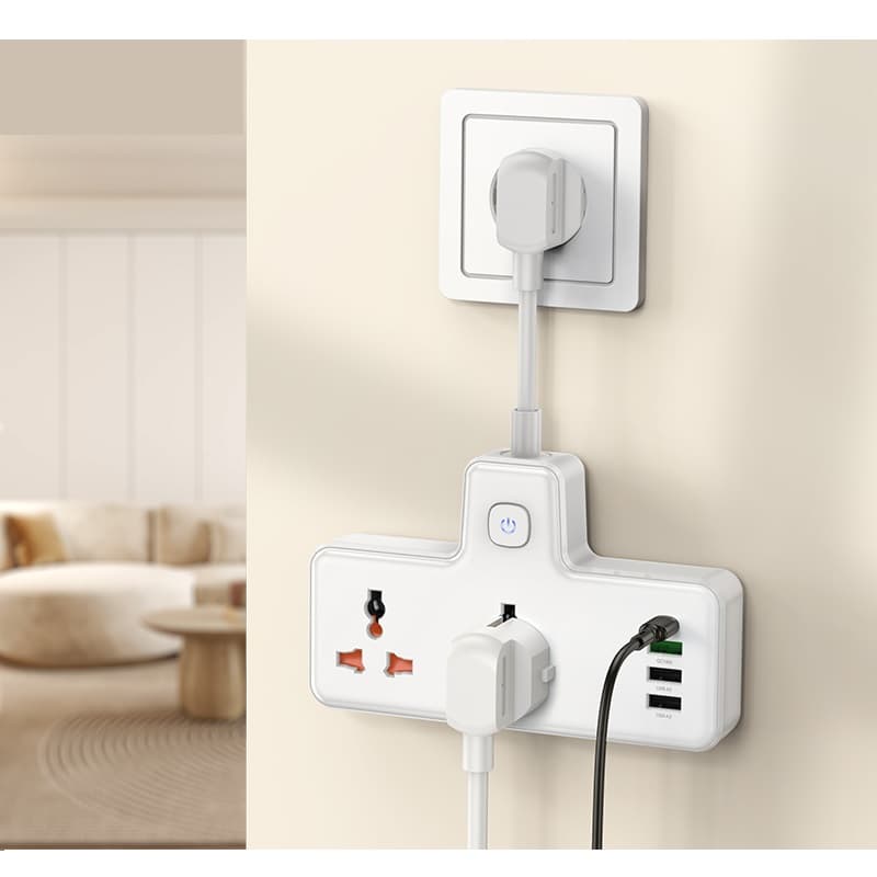 Сетевой фильтр HOCO AC12A 2 гнезда + PD 30W + 3USB 2500W белый Сетевой фильтр HOCO AC12A 2 гнезда + PD 30W + 3USB 2500W белый