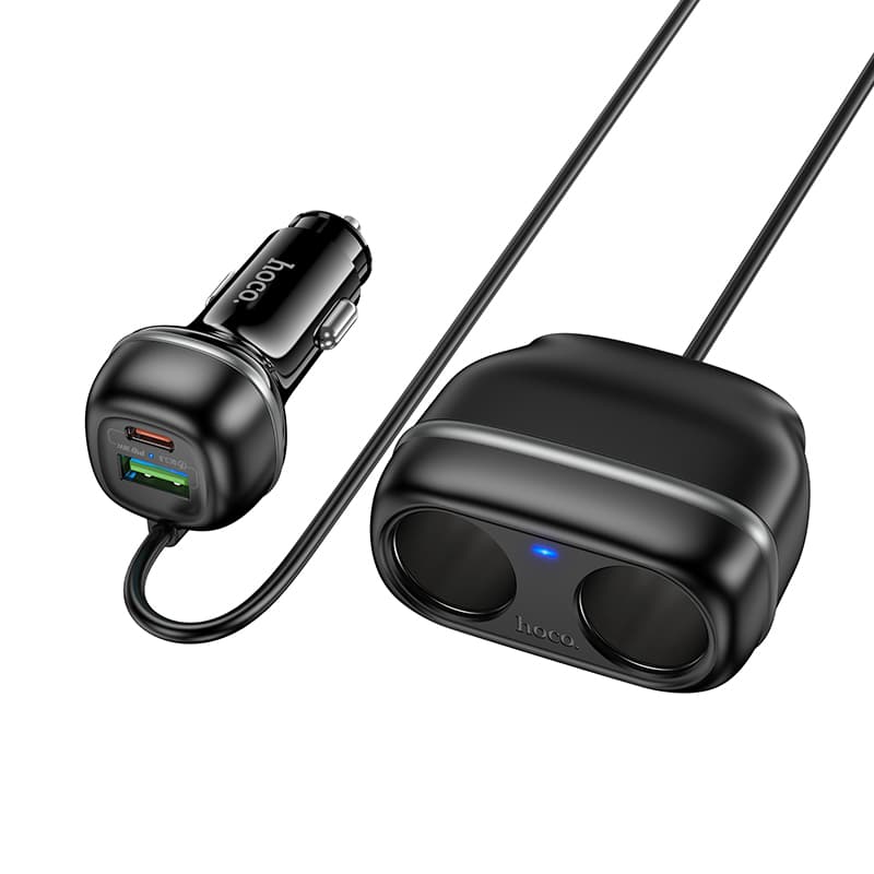 Изображение Разветвитель HOCO Z59 2 прикуривателя + PD 30W + USB QC3.0 75см черный сайта akstel.ru фото Разветвитель HOCO Z59 2 прикуривателя + PD 30W + USB QC3.0 75см черный