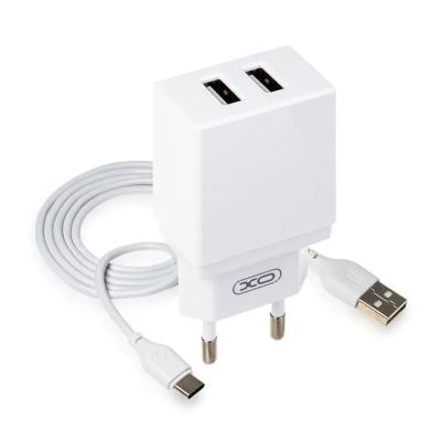 Сетевое зарядное устройство + кабель Type-C xomobile L65 2USB 2.4A белый