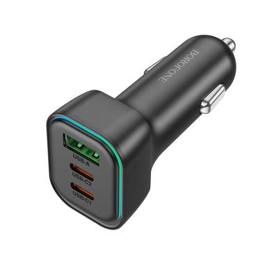 Автомобильное зарядное устройство Borofone BZ28C 60W 2PD 30W+USB 18W / 2 Type-C USB-C+USB черное