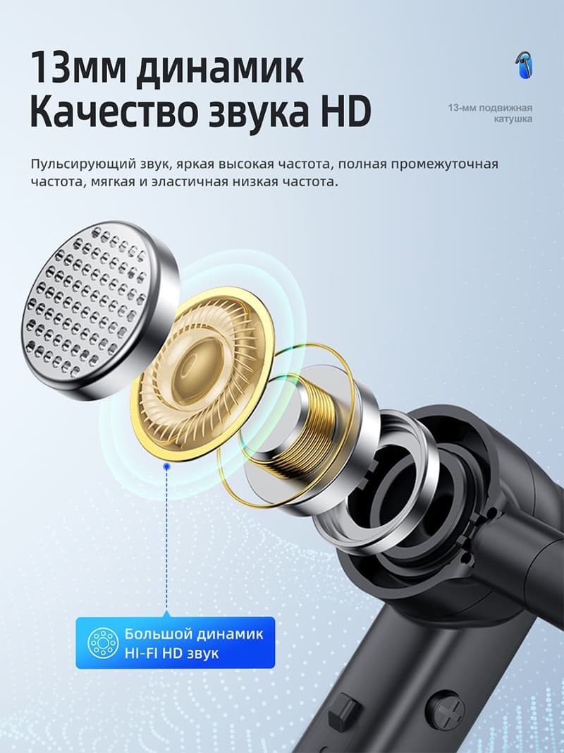 Изображение BT Блютуз-гарнитура HOCO S19 металл серая фото BT Блютуз-гарнитура HOCO S19 металл серая