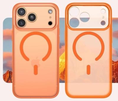 Чехол накладка для iphone 17 Pro Max (6.9) Kwi-Ni пластик с магнитом для magsafe оранжевая