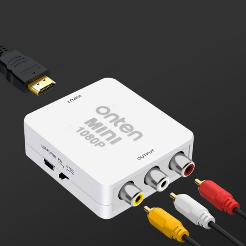 Адаптер переходник конвертер с HDMI на AV 1080P Onten OTN-7336 HDMI-3RCA белый Адаптер переходник конвертер с HDMI на AV 1080P Onten OTN-7336 HDMI-3RCA белый