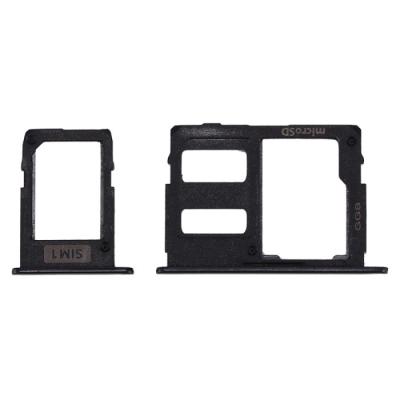 Держатель сим+Micro SD для Samsung J530/J5 2017 черный