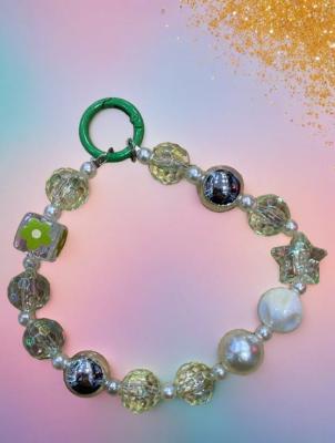 Подвеска брелок обвес Бусины крупные с кубиком и звездочкой  SC202417