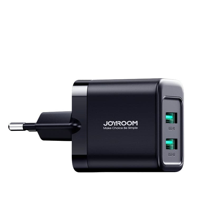 фото Сетевое зарядное устройство Адаптер Блок питания Joyroom JR-TCN01EU 2USB 2.4A 12W черное