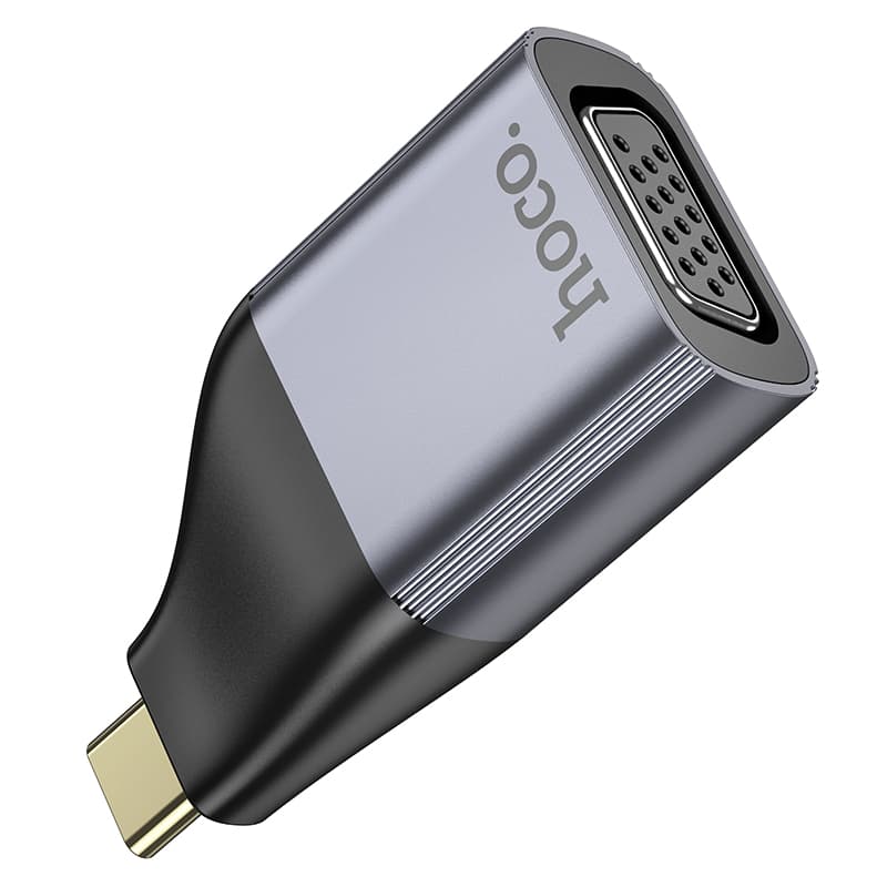 Адаптер переходник конвертер с Type-C USB на VGA HOCO UA34 2K серый металл Адаптер переходник конвертер с Type-C USB на VGA HOCO UA34 2K серый металл