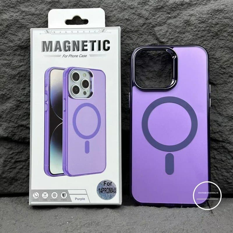 фото Чехол накладка для iphone 15 Pro Max (6.7) Magnetic силикон+пластик с магнитом для magsafe фиолетовая