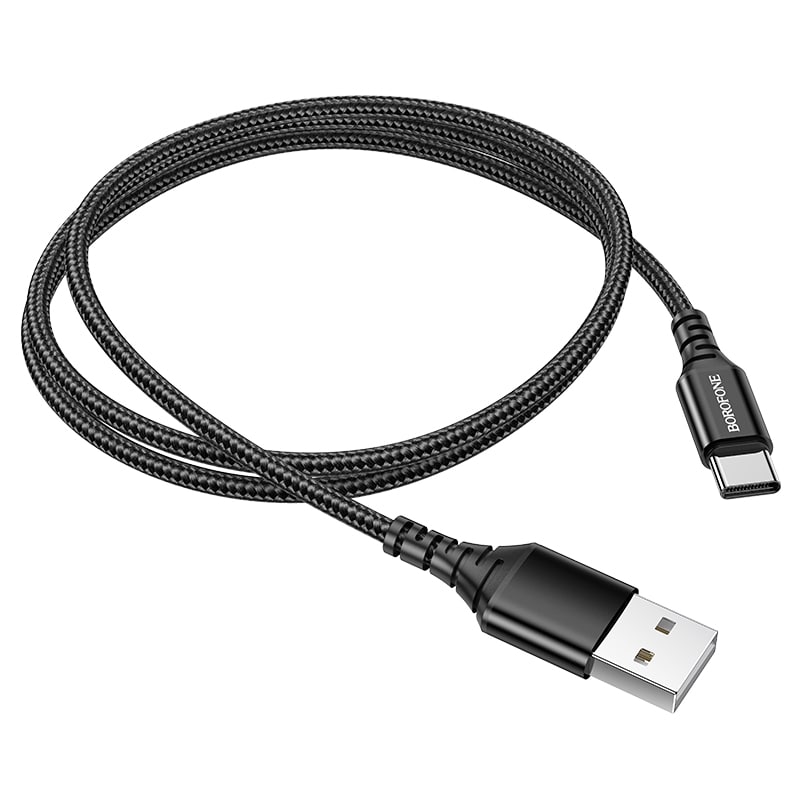 Кабель для зарядки Type-C USB Borofone BX54 плетеный черный