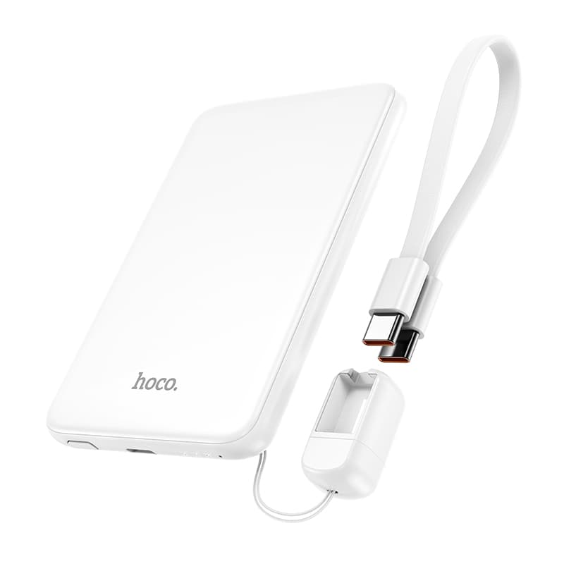 фото Внешний аккумулятор повербанк Power bank HOCO J140 5000mAh PD 20W+ QC3.0 ультратонкий белый