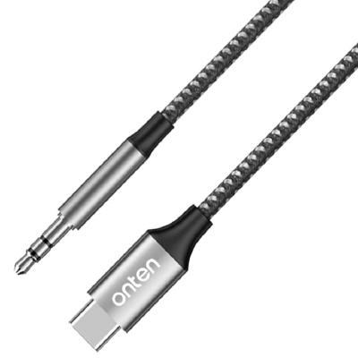 Кабель Aux Jack 3.5 - Type-C USB-C Onten OTN-292 плетеный черный