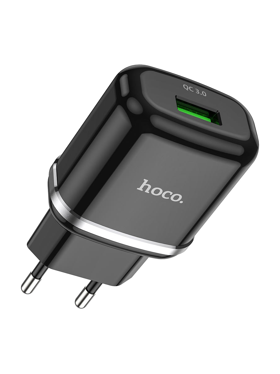 фото Сетевое зарядное устройство Адаптер Блок питания HOCO N3 USB QC3.0 18W черное