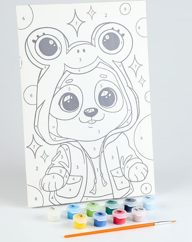 Набор для творчества картина по номерам Малыш-панда 20х30см SimaLand 10472656