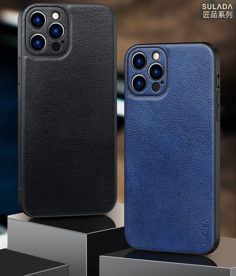 фото Чехол накладка для Samsung S25 Ultra SULADA Artisan силикон+пластик под кожу черная