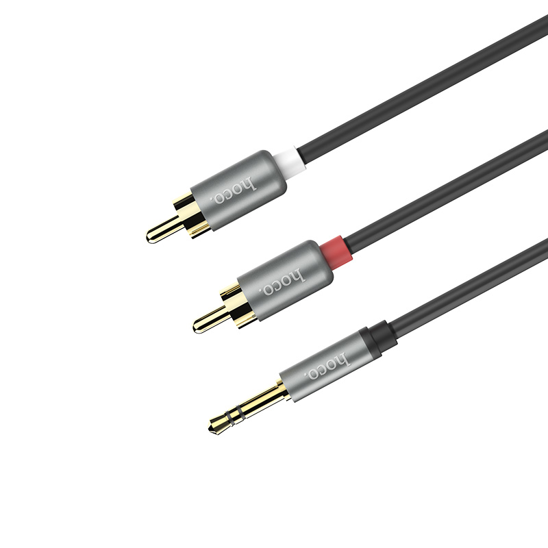 Аудио-кабель HOCO UPA10 AUX Jack 3.5 - 2RCA тюльпаны 1.5м серый металик Аудио-кабель HOCO UPA10 AUX Jack 3.5 - 2RCA тюльпаны 1.5м серый металик