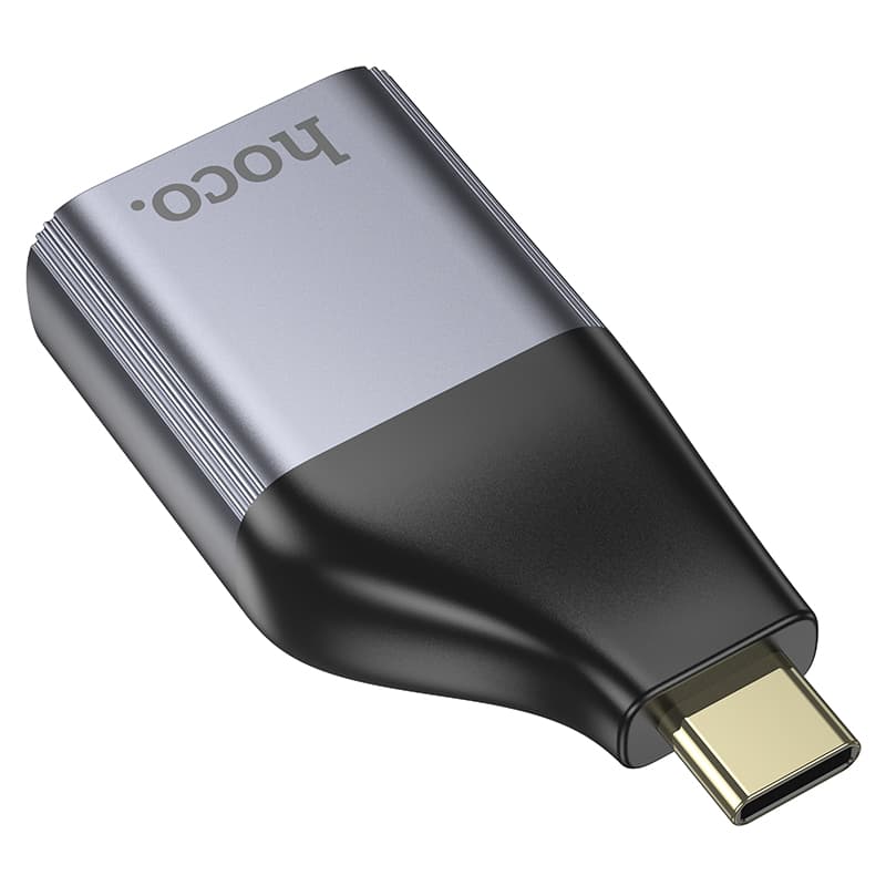 Адаптер переходник конвертер с Type-C USB на VGA HOCO UA34 2K серый металл Адаптер переходник конвертер с Type-C USB на VGA HOCO UA34 2K серый металл