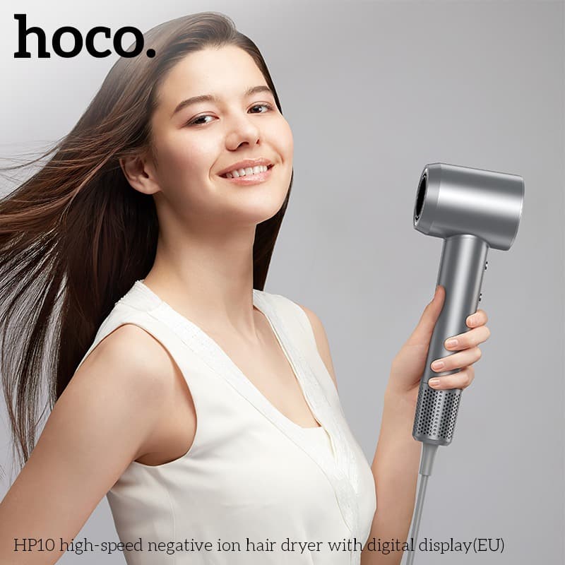Фен для волос Hoco HP10 с отрицательными ионами с дисплеем белый Фен для волос Hoco HP10 с отрицательными ионами с дисплеем белый