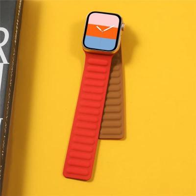 Ремешок для Apple Watch 38/40/41mm силикон рифленый магнитная застежка красный