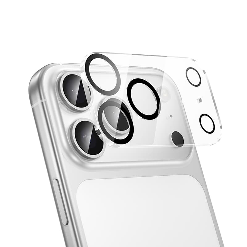 фото Защитное стекло на камеру для iphone 17 Pro Max 6.9 HOCO G13 3D прозрачное с черной окантовкой тех пак