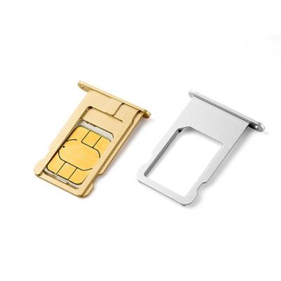 Держатель сим для iP 6 серебро