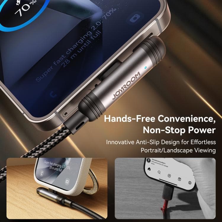 Кабель для зарядки Type-C USB Joyroom S-A56 угол 90 1.2м 3A черный