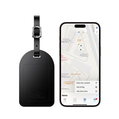 Багажная бирка с защитой от потери багажа GPS трекер маячок HOCO E91H Tiger smart для iphone экокожа черный