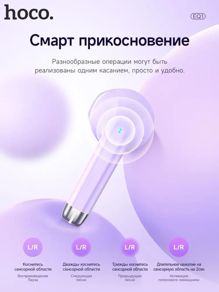 фото Наушники беспроводные Hoco EQ1 Music guide черные