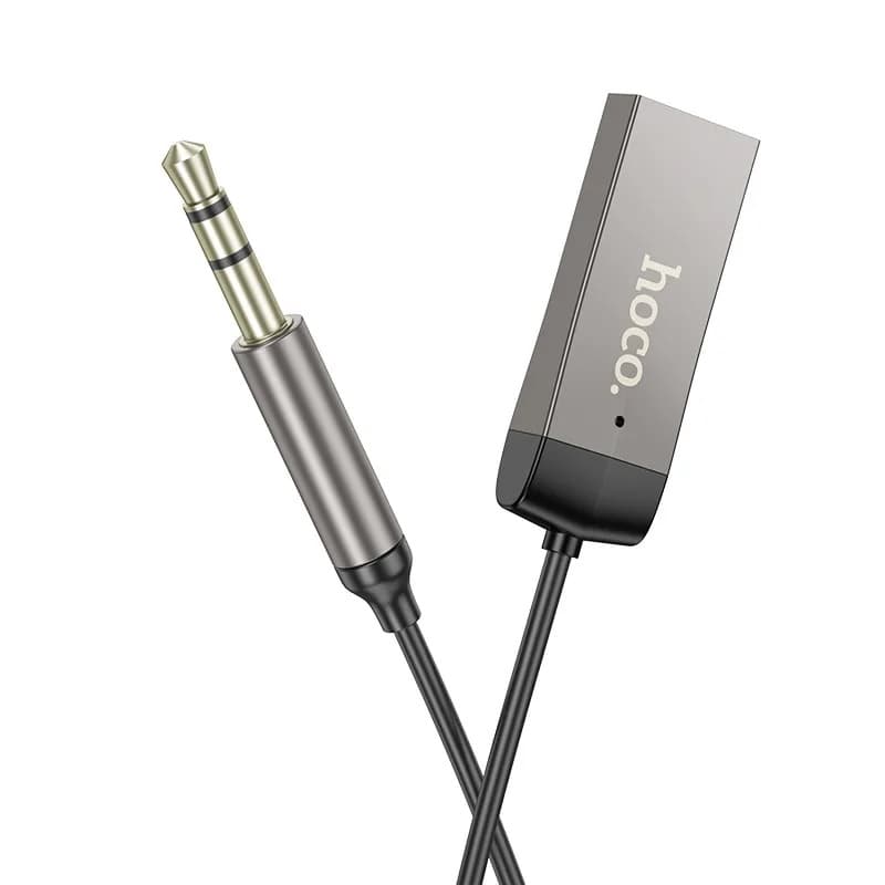 Изображение Блютуз aux FM трансмиттер bluetooth адаптер ресивер Hoco E78 1.2м пружина серый металл сайта akstel.ru фото Блютуз aux FM трансмиттер bluetooth адаптер ресивер Hoco E78 1.2м пружина серый металл