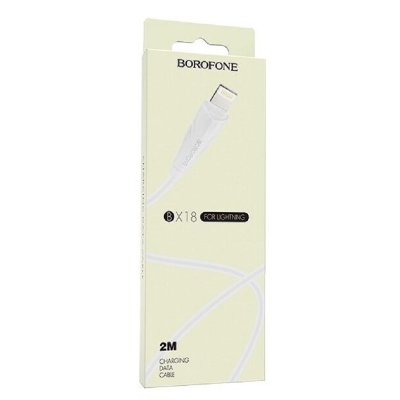 Кабель для зарядки iphone Lightning Borofone BX18 2м белый Кабель для зарядки iphone Lightning Borofone BX18 2м белый